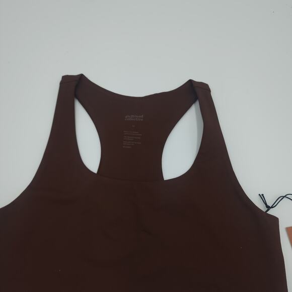 Girlfriend Collective Paloma Racerback Bra in Earth Size Medium - Picture 4 of 6